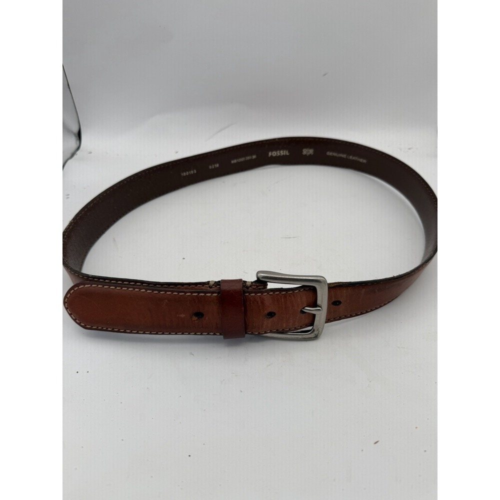 Fossil Leather Work Belt Men's 36 Brown Classic